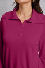 Load image into Gallery viewer, Half Zip Collared Neck Sweatshirt and Pants Set