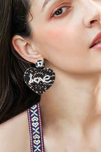 Load image into Gallery viewer, LOVE Beaded Heart Earrings