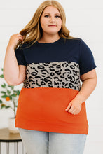 Load image into Gallery viewer, Plus Size Leopard Color Block T-Shirt