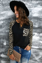 Load image into Gallery viewer, Leopard Print Grommet Long Sleeve Tee