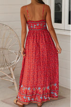 Load image into Gallery viewer, Bohemian Spaghetti Strap Frill Trim Maxi Dress