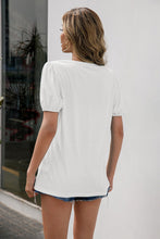 Load image into Gallery viewer, Button Detail Puff Sleeve Tee