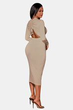 Load image into Gallery viewer, Zip Up Cutout Drawstring Detail Dress