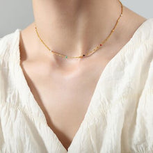 Load image into Gallery viewer, 18K Gold-Plated Oil Drip Bead Necklace