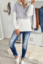 Load image into Gallery viewer, Plus Size Half Zipper Fleece Sweatshirt with Pocket
