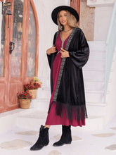 Load image into Gallery viewer, V-Neck Lantern Sleeve Ruffle Hem Dress