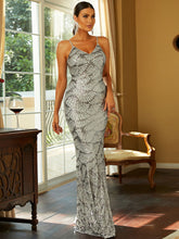 Load image into Gallery viewer, Sequin Spaghetti Strap V-Neck Backless Dress