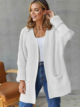 Load image into Gallery viewer, Open Front Long Sleeve Cardigan with Pockets