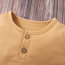 Load image into Gallery viewer, Kids Quarter Button T-Shirt and Drawstring Waist Shorts Set
