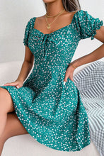 Load image into Gallery viewer, Ditsy Floral Drawstring A-Line Dress
