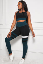 Load image into Gallery viewer, Striped Sports Bra and High Waisted Yoga Leggings Set