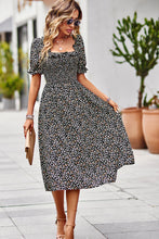 Load image into Gallery viewer, Floral Ruffled Square Neck Dress with Pockets