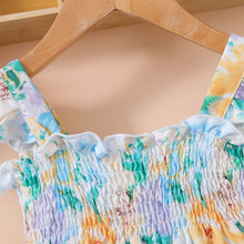 Load image into Gallery viewer, Baby Girl Floral Smocked Square Neck Dress
