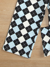 Load image into Gallery viewer, Girls Square Neck Cropped Tee and Argyle Pants Set
