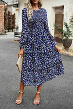 Load image into Gallery viewer, Smocked Flounce Sleeve Midi Dress