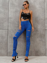 Load image into Gallery viewer, Zipped Ankle Ruched Destroyed Pants