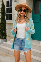 Load image into Gallery viewer, Daisy Pattern Button Front Cardigan