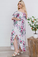 Load image into Gallery viewer, Plus Size Floral Off-Shoulder Side Slit Layered Dress