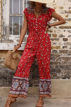 Load image into Gallery viewer, Bohemian Flutter Sleeve Tied Jumpsuit