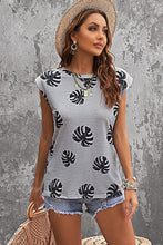 Load image into Gallery viewer, Printed Capped Sleeve Round Neck Top
