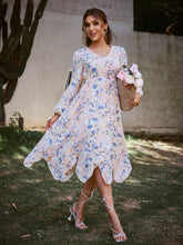 Load image into Gallery viewer, Floral V-Neck Ruffled Dress