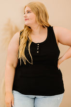 Load image into Gallery viewer, Plus Size Quarter Button Ribbed Tank