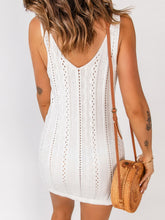 Load image into Gallery viewer, Openwork Sleeveless V-Neck Mini Sweater Dress