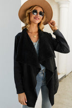 Load image into Gallery viewer, Sherpa Lining Waffle-Knit Open Front Jacket