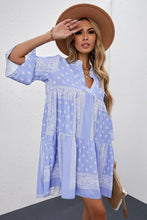 Load image into Gallery viewer, Paisley Three-Quarter Sleeve Mini Dress