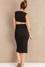 Load image into Gallery viewer, Twist Front Cutout Sleeveless Midi Dress