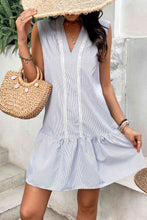 Load image into Gallery viewer, Notched Neck Ruffle Hem Sleeveless Dress