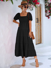 Load image into Gallery viewer, Smocked Square Neck Tiered Dress