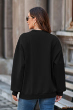 Load image into Gallery viewer, Round Neck Dropped Shoulder Sweatshirt