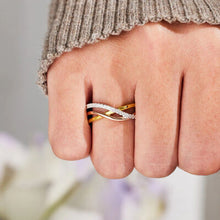 Load image into Gallery viewer, Crisscross Gold-Plated 925 Sterling Silver Ring