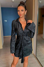 Load image into Gallery viewer, Long Sleeve Tie Front Dress