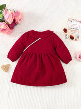 Load image into Gallery viewer, Peter Pan Collar Buttoned Long Sleeve Dress