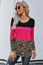 Load image into Gallery viewer, Lace Back Leopard Cut & Sew Tee