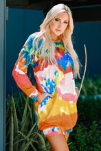 Load image into Gallery viewer, Multicolored Tie-Dye Long Sleeve Dress