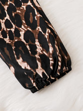 Load image into Gallery viewer, Kids Faux Fur Trim Rib-Knit Top and Printed Joggers Set