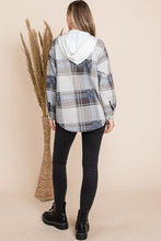 Load image into Gallery viewer, Reborn J Plaid Button Up Drawstring Hooded Jacket