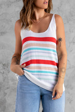 Load image into Gallery viewer, Rainbow Stripe Scoop Neck Knitted Tank
