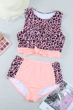 Load image into Gallery viewer, Leopard Tie-Knot High Waist Bikini Set