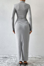 Load image into Gallery viewer, Heathered Slit Mock Neck Wrap Dress