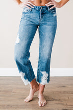 Load image into Gallery viewer, Special A Cropped Mid Rise Distressed Straight Jeans