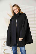 Load image into Gallery viewer, HEYSON Full Size Open Front Cardigan with Scarf Design