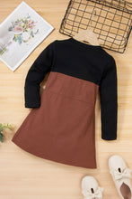 Load image into Gallery viewer, Girls Solid Decorative Buttons Dress Set