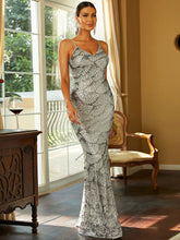 Load image into Gallery viewer, Sequin Spaghetti Strap V-Neck Backless Dress