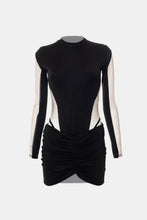 Load image into Gallery viewer, Spliced Mesh Bodysuit and Ruched Skirt Set
