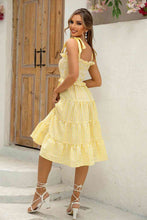 Load image into Gallery viewer, Striped Tie-Shoulder Tiered Dress