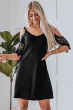 Load image into Gallery viewer, Spliced Lace Cold-Shoulder Mini Dress